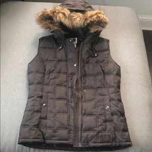 Gap xs vest with fur hood